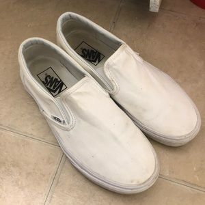 White Vans slip ons